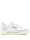 Autry Medalist Metallic-panel Leather Sneakers In Silver