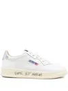Autry Medalist Metallic-patch Leather Sneakers In White