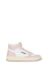 Autry Ladies Pink Medalist Panelled Leather Sneakers In Pink