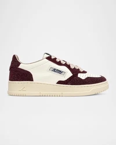 Autry Medalist Mixed Leather Low-top Sneakers In Multi