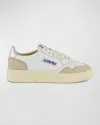 Autry Low Top Sneakers In Calf Leather And Suede In Whtsilver