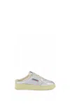Autry Medalist Metallic Shearling Mule Sneakers In Silver