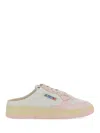 Autry White And Pink Medalist Mule Sneakers