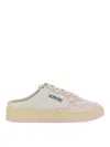 Autry White And Pink Medalist Mule Sneakers In Nude & Neutrals