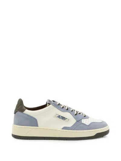 Autry Leather Sneakers With Suede Inserts And Contrasting Heel Tab In Multi