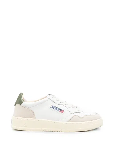 Autry Medalist Panelled Leather Sneakers In White
