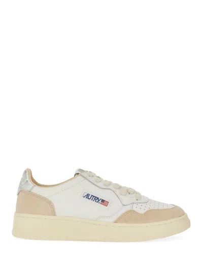 Autry Medalist Panelled Leather Sneakers In White