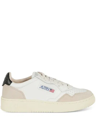 Autry Medalist Panelled Leather Sneakers In White