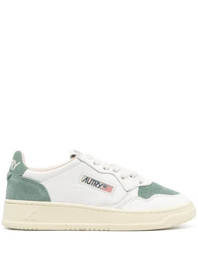 Autry Medalist Panelled Leather Sneakers In White