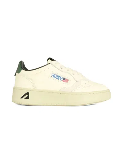 Autry Kids' Medalist Perforated Leather Sneakers In Neutral