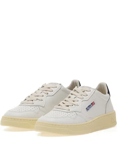 Autry Medalist Perforated Leather Sneakers In White