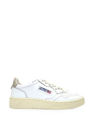 Autry Medalist Perforated Leather Sneakers In White