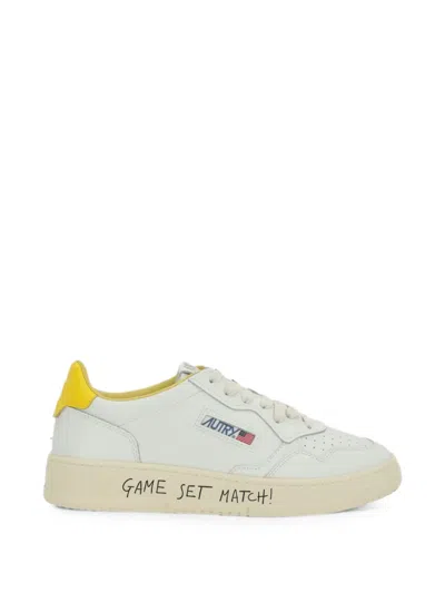Autry White Slicker Medalist Low Leather Sneakers In Multi