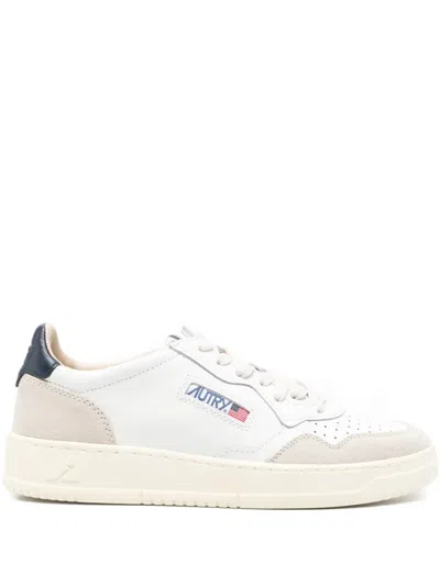 Autry Medalist Low Suede Sneakers With Breathable Design In White