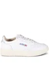 Autry Medalist Low Sneakers In White And Silver Leather Shoes In White