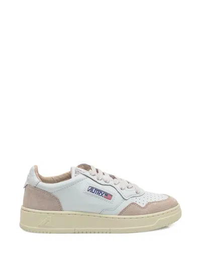 Autry Medalist Perforated Suede Leather Sneakers In White
