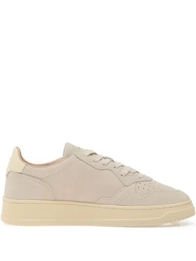 Autry Medalist Perforated Suede Sneakers In Neutral