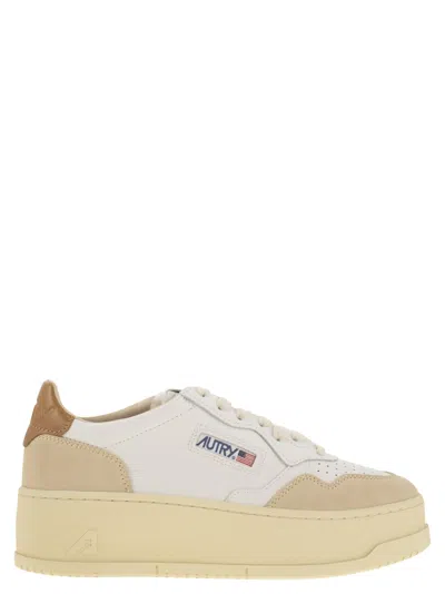 Autry Medalist Platform - Leather And Suede Trainers