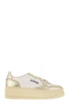 Autry Platform Low-top Sneakers With Platform Sole In Gold