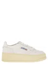 Autry Medalist Platform - Leather Trainers In White
