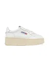 Autry Sneakers Medalist Platform In Suede And Leather White And Gray. In Nude