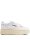 Autry Sneakers Medalist Platform In Suede And Leather White And Gray. In White