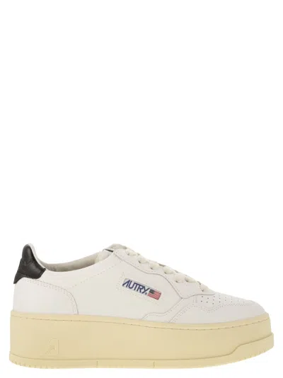 AUTRY AUTRY MEDALIST PLATFORM LEATHER TRAINERS