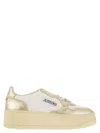 Autry Platform Low-top Sneakers With Platform Sole In Gold