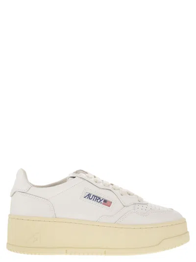 AUTRY AUTRY MEDALIST PLATFORM LEATHER TRAINERS