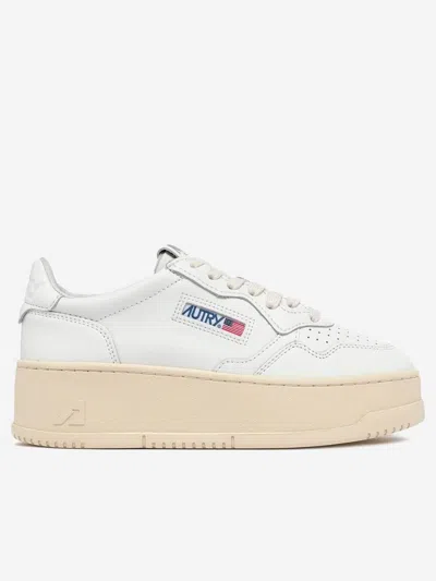 Autry Medalist Platform Low Sneakers In White