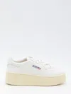 Autry Sneakers Medalist Platform In Suede And Leather White And Gray. In White