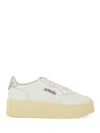 Autry Sneakers Medalist Platform In Suede And Leather White And Gray. In White