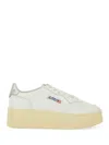 Autry Sneakers Medalist Platform In Suede And Leather White And Gray. In White
