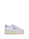 Autry Womens White Medalist Low-top Leather Trainers