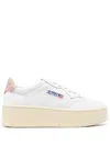 Autry White Low Top Sneakers With Oversized Platform In Leather Woman