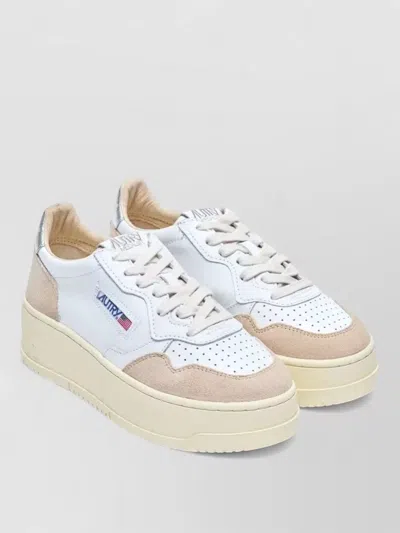 Autry Medalist Platform Sneakers Calfskin Leather In Multi