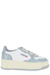Autry Medalist Platform Sneakers In Leather In White Blue
