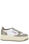 Autry Medalist Platform Sneakers In Leather In White Military