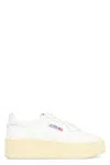 Autry Medalist Leather Sneakers With Platform Sole In White