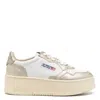 Autry Medalist Platform Leather Trainers In White