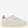 Autry Medalist Platform Sneakers In White And Leopard Leather In White