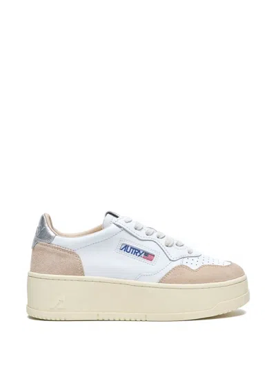 Autry Medalist Platform Sneakers In White