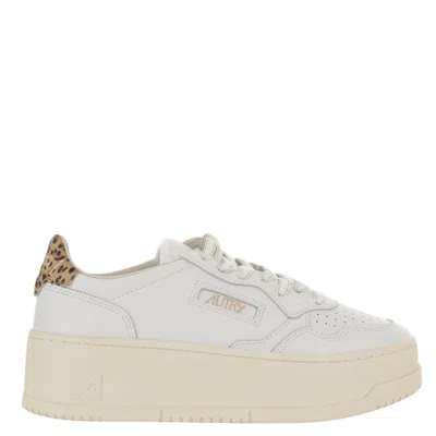 Autry Medalist Platform Sneakers With Animal-print Heel Tab In Multi