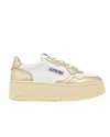 Autry Medalist Platform Sneakers With Padded Collar And Leather Insole In Multi