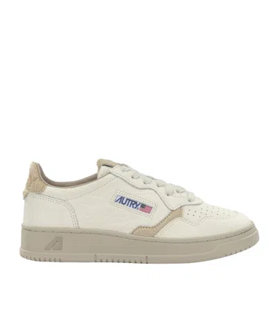 Autry Medalist Pony-hair Low-top Sneakers In Neutral