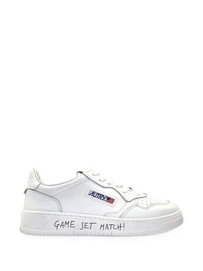 Autry Medalist Slogan-print Leather Sneakers In White