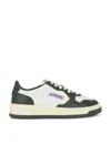 Autry Medalist Frayed-trim Leather Sneakers In White & Mountain