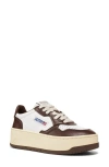 Shop Autry Medalist Sneaker In White/ Chestnut