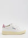 Autry Low Top Leather Sneakers With Pink Detail
