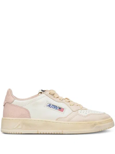Autry Medalist Pony-hair Low-top Sneakers In Neutral
